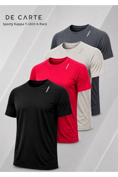 De Carte 4-Pack Sporty Athletic Breathable Reflective Detailed Sport Kappa T-...