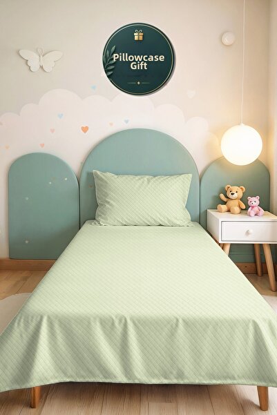 Evimde Bambaşka Minimal Mint Green Young Room Single Pique Set-Light Green 16...