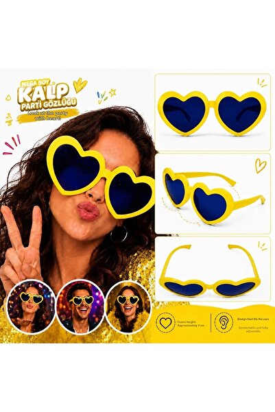 magicool Mega Size Yellow Heart Party Glasses