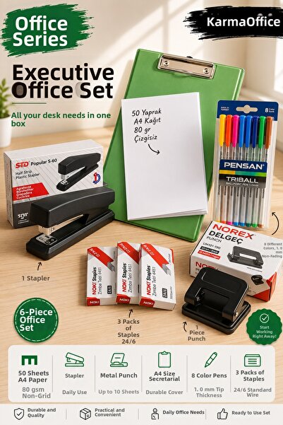 KarmaOfis Office Series Executive Office Set |   Green A4 Secretary with 50 S...