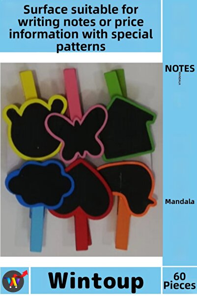 Wintoup # Wooden Mini Decorative Ornament Photo Hanger Price Tag Holder Patte...