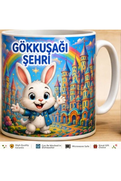 Rana İkra Art Rainbow City Rabbit Mug