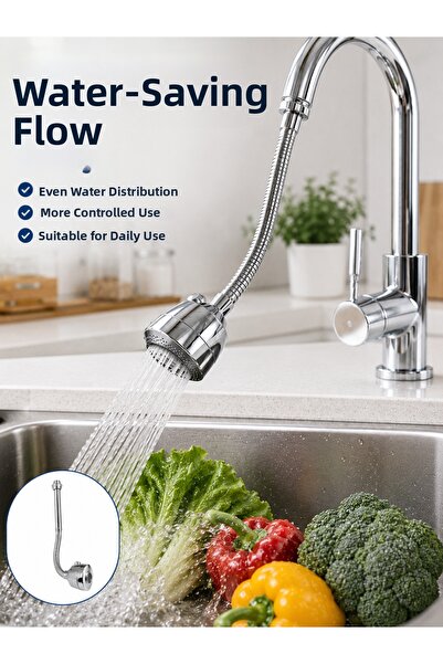 Epilons Adjustable Faucet Head Sink Extension Device with Flexible Spiral Hose
