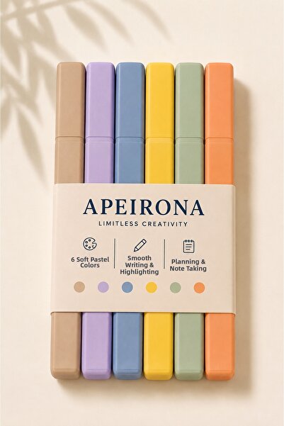 Apeirona | Limitless Art Square Type Highlighter Pen - Highlighter - 6 Colors...