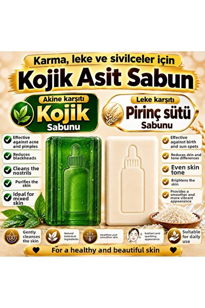 Sabuncu Hacı Anti-Acne & Rice Milk Soap Set of 2 Anti-Acne and Blemish Skin C...