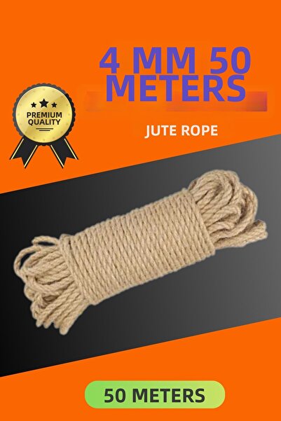 Generic Brand 4 mm 50 Meters Jute Rope Decorative Wicker String Twine Ornament