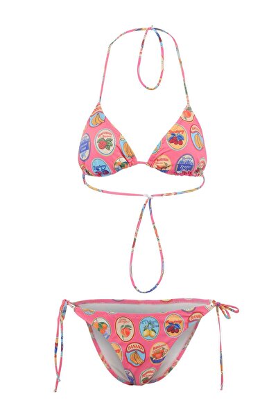 Trendyol Collection Set bikini roz-multicolor, simplu, cu talie super înaltă ...