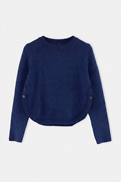 Trendyol Collection Saks Wide Fit Soft Textured Button Detailed Knitwear Swea...