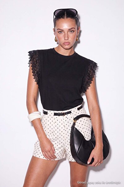 Drop by TrendyolMilla Black Bat Sleeve Dandel Detailed Blouse Tdrss26Bz00118