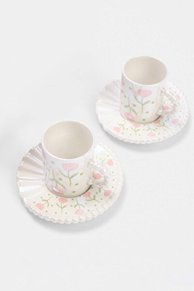 TRENDYOLMİLLA HOME Set of 2 Tulip Patterned Cups