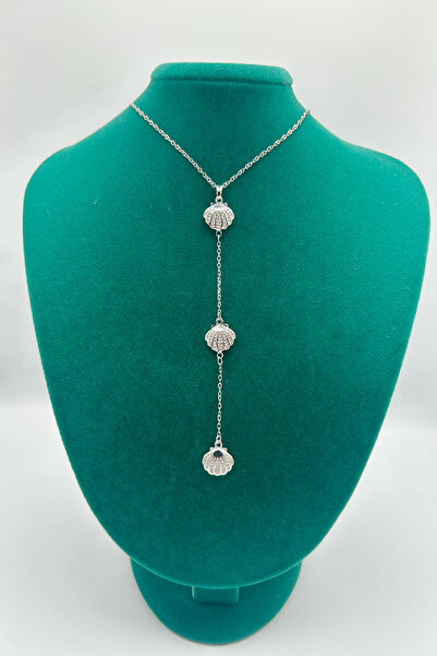 SEHERDEN Long Adjustable Steel Necklace with Sea Shell Detail – Gold & Silver...