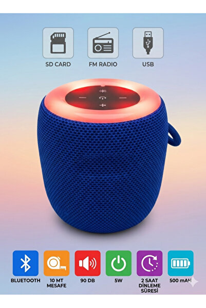 çınaroğlu avm Mini Işıklı Bluetooth Speaker Taşınabilir Ses Bombası Stereo Yü...
