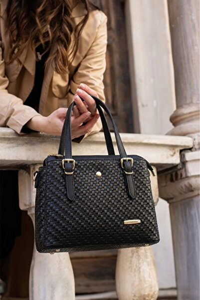 Sanmorris Γυναικεία τσάντα ώμου και χεριού με μακρύ λουράκι 4 τμημάτων με χρυ...