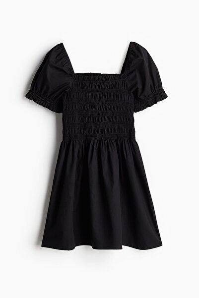 H&M Büzgülü Poplin Elbise