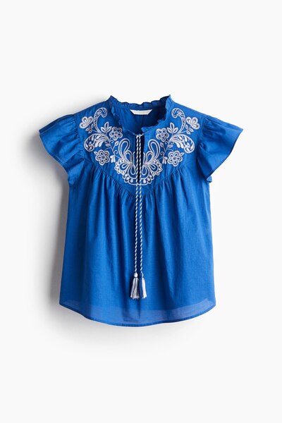 H&M İşlemeli Bluz
