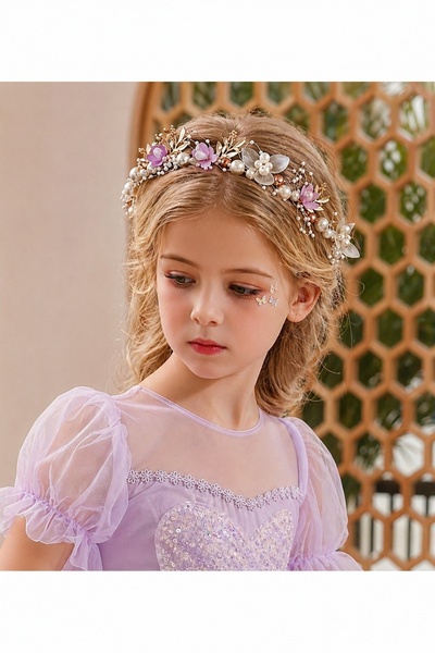 GlassySKY Κομψό αξεσουάρ μαλλιών με μαργαριτάρια και λουλούδια Γενέθλια/γάμος...