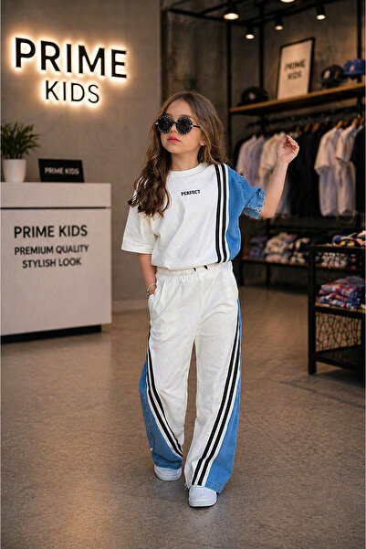 Prıme KIDS KIZ ÇOCUK Perfect Garnili Kısa Kollu Tshirt Bayramlık 5-14 Yaş