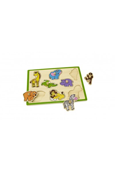Viga Puzzle cu maner - Animale salbatice,