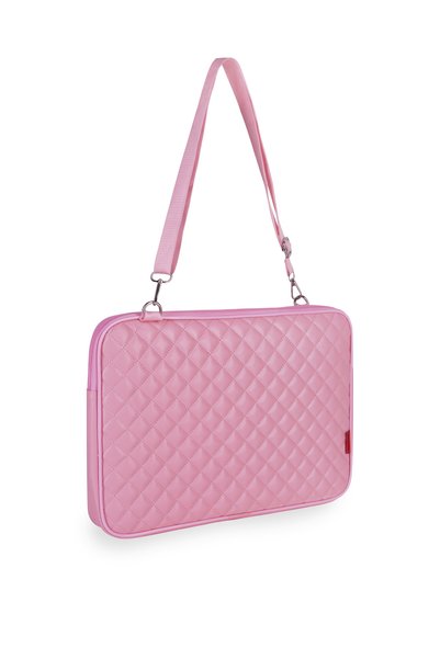 NorthAK 15.6'' Laptop Notebook Bag - Pink Vegan Leather MacBook Air Pro Compatible Case, Compatible with 13-14-15.6''