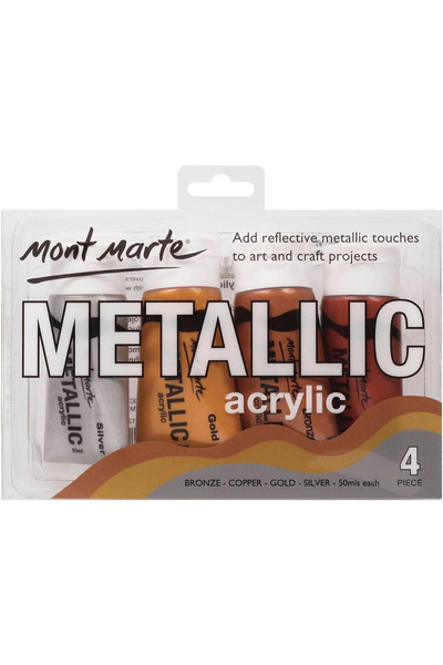 Mont Marte Metalik Akrilik Boya Seti 4pc x 50ml