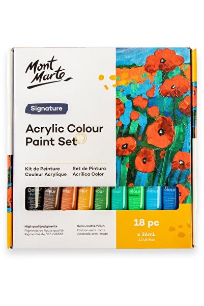 Mont Marte Akrilik Renkli Boya Seti 18 x 36ml- Signature