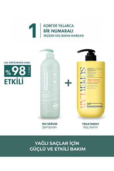 DR BANGGIWON Yağlı Saçlar İçin No Sebum Şampuan ve SuperLab Treatment Saç Kre...