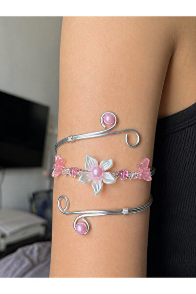 abeljewelry Çiçekli Coquette Ayarlanabilir Pazu Bilekliği Armcuff Arm cuff
