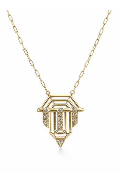 Clariss Özssa 316L Steel Chain Gold Color Zircon Stone Serenay Necklace