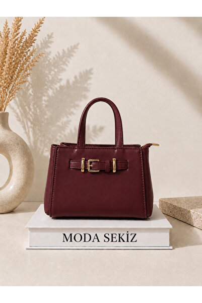 Moda Sekiz حقيبة كتف نسائية أنيقة مع تفاصيل إكسسوارات حزام الخصر