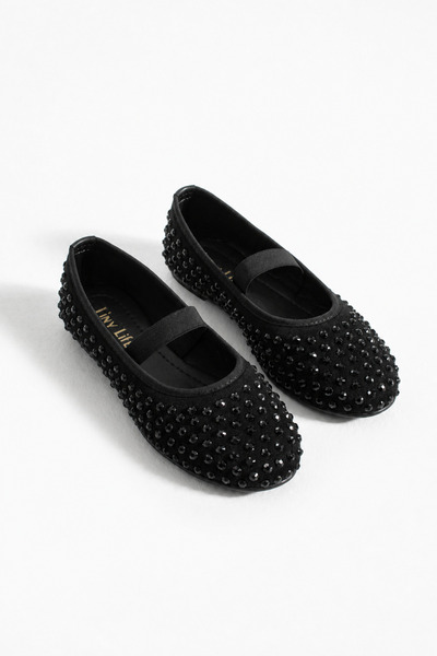 Bufu Babetta Black Stone Babet Daily Elastic Comfortable Women's Ballet Flats
