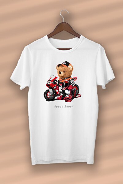 Generic Brand Teddy Bear Sport Cool Printed Organic Cotton White Unisex T-shirt