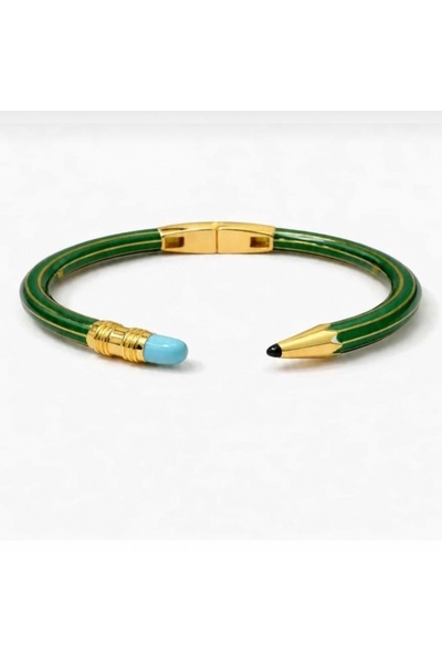neslyaccessories سوار نيسلي بتصميم قلم رصاص أنيق من الفولاذ الملون