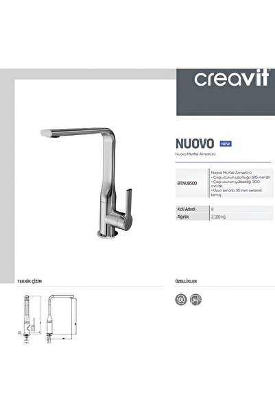 Creavit Nuovo Mutfak Armatürü NU8500