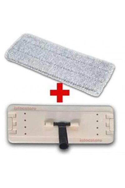 abnturk Tablet Mop için Plastik Cırtlı Başlık+1 adet Microfiber Yedek Set Tüm Tablet Moplara Uygun
