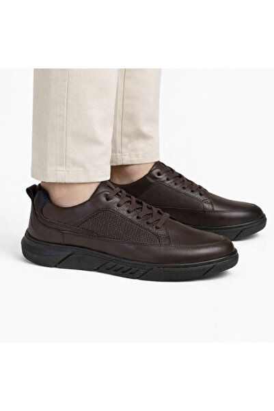 Slope Men's Brown Genuine Leather Lace-Up Transitional Casual Shoes 816