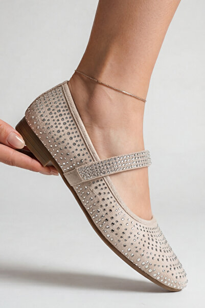 Liarca Women's Beige Stone Ballerina Shoes – Stylish, Comfortable, Everyday M...