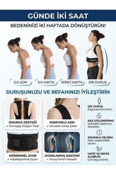 Ankaflex Ortopedik Dik Duruş Korsesi Balenli Korse Posturex Dik Durma Korsesi