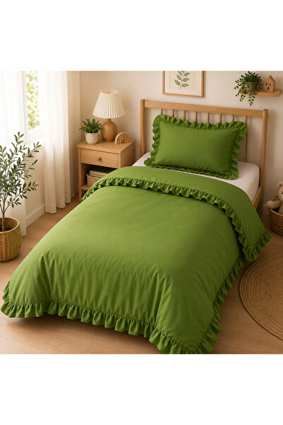 MundoLindo Set cuvertură pilota cu volane Sweet Green Single 2 bucăți 160 X 2...