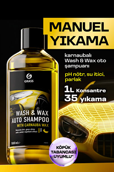 GRASS Araba Yıkama Şampuanı Wash Wax 900ml Oto Şampuanı & Boya Koruyucu Hızlı...