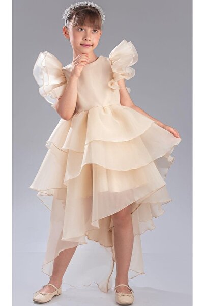 Mnk Baby&Kids Rochie de seara Vragia pentru fata cu coada si coroana M00745 C...