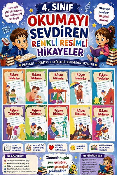 Üçgen Yayıncılık 4. Sınıf Okumayı Sevdiren Renkli Resimli Hikayeler 14 - 10 K...