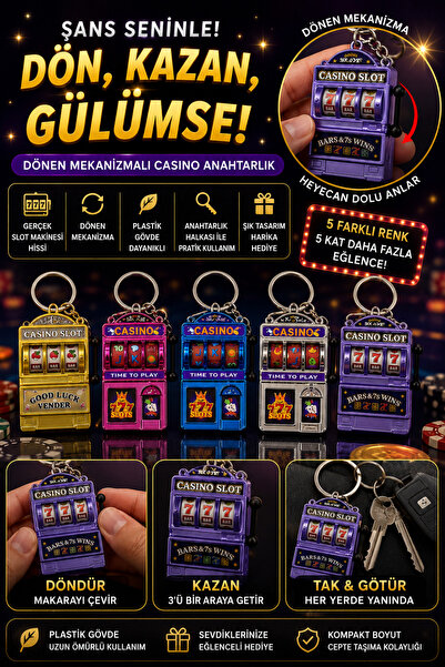Store Dönen Mekanızmalı Casino Anahtarlık Parti Konseplı Rastgele renk gönderimi