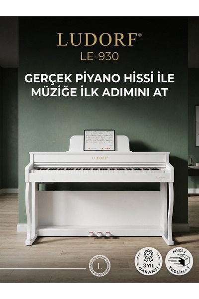 Ludorf Le-930 Piyano 88 Tuşlu Çekiç Aksiyona Sahip Üst Düzey Tuş Hassasiyeti
