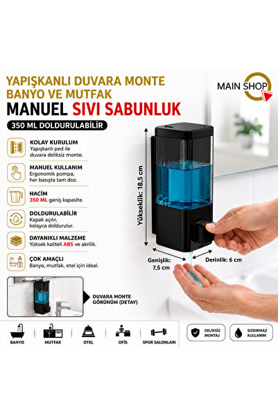MAİN SHOP 1 Adet Mutfak Banyo Otel Restoran Okul Hastane Uyumlu Şeffaf Haznel...