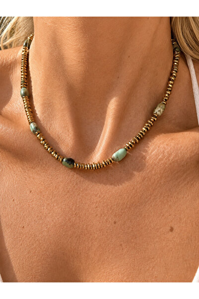 By Song Aksesuar Krizokol Natural Stone Hematite Necklace
