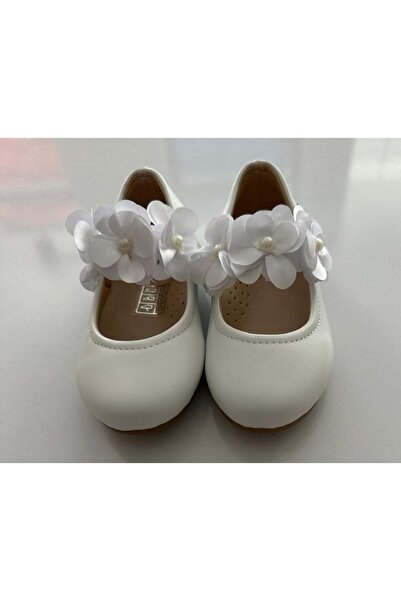 VUUDY White Leather Girl's Ballerinas - WHITE