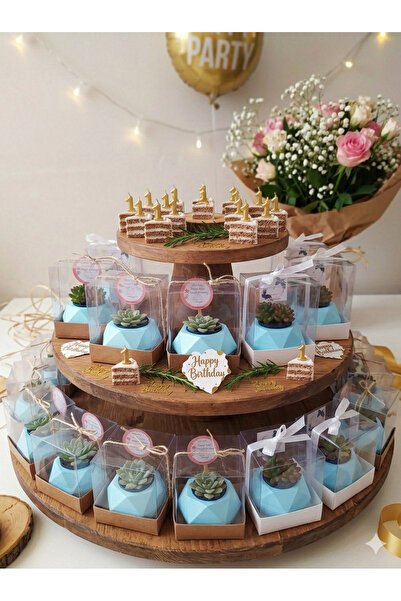 ORGANİZASYON HEDİYEM 10 Adet Asetad Kutulu Doğum-doğum Günü-baby Shower-40 Uç...