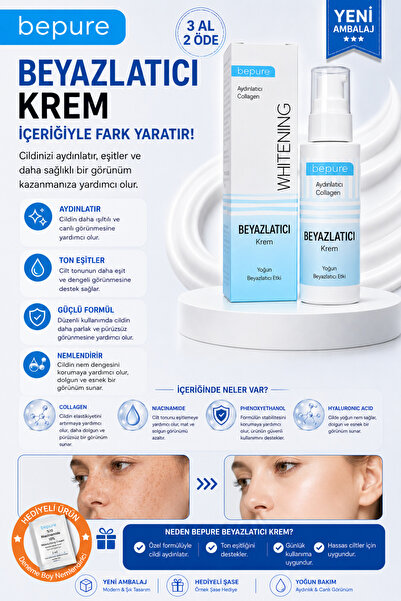Bepure Beyazlatıcı Krem, Yüz, Vücut Ve Genital Bölge Için Leke Ve Kararma Gid...