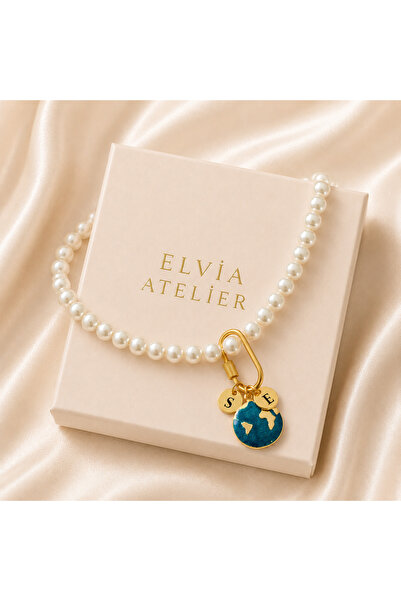 Elvia Atelier Ataç İnci Gül Kalp Çiçek Kolye ve Çanta Charmı