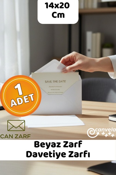 İstisna Beyaz Zarf 14x20 Cm Mektup Kartpostal Davetiye Zarfı